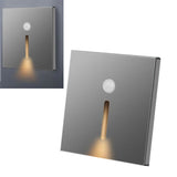 LED Motion Sensor Night Light ABS Small LED Induction Lamp for Bedside Corridor Hallway Grey - 45-Degree Angle