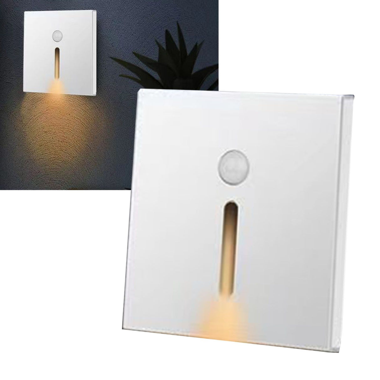 LED Motion Sensor Night Light ABS Small LED Induction Lamp for Bedside Corridor Hallway White