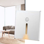 LED Motion Sensor Night Light ABS Small LED Induction Lamp for Bedside Corridor Hallway White