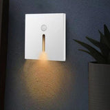 LED Motion Sensor Night Light ABS Small LED Induction Lamp for Bedside Corridor Hallway White - Close-Up Angle
