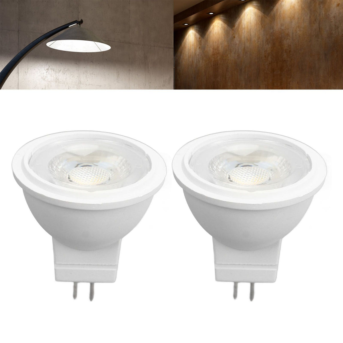 2Pcs MR11 Light Bulb High Brightness 3W 110V Faster Heat Dissipation GU4 Spotlight Bulbs for Landscape Lighting Bedroom Kitchen Warm Light