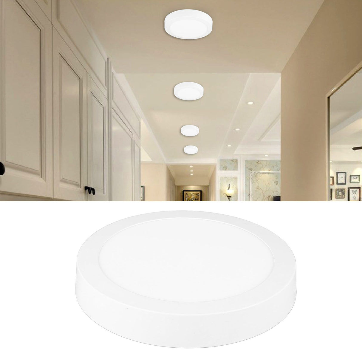LED Flush Mount Ceiling Light 18W 6000K White Light Ultra Thin Round Flat Panel Ceiling Light for Hallway 85‑265V