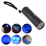 Small UV Flashlight 9 Led 395nm Purple Light Flashlight Mini Pet Urine Detector Light for Dog Cat Dry Stains Resin Curing