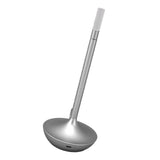 Cordless Table Lamp Innovative Candle Shape 3 Levels Brightness Dimmable Rechargeable LED Desk Lamp Silver - Front View