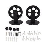 2pcs Industrial Pulley Wheels for Plug in Barn Pendant Light Vintage Wall Ceiling Mount Lifting Towing Pulleys Black