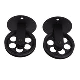 2pcs Industrial Pulley Wheels for Plug in Barn Pendant Light Vintage Wall Ceiling Mount Lifting Towing Pulleys Black