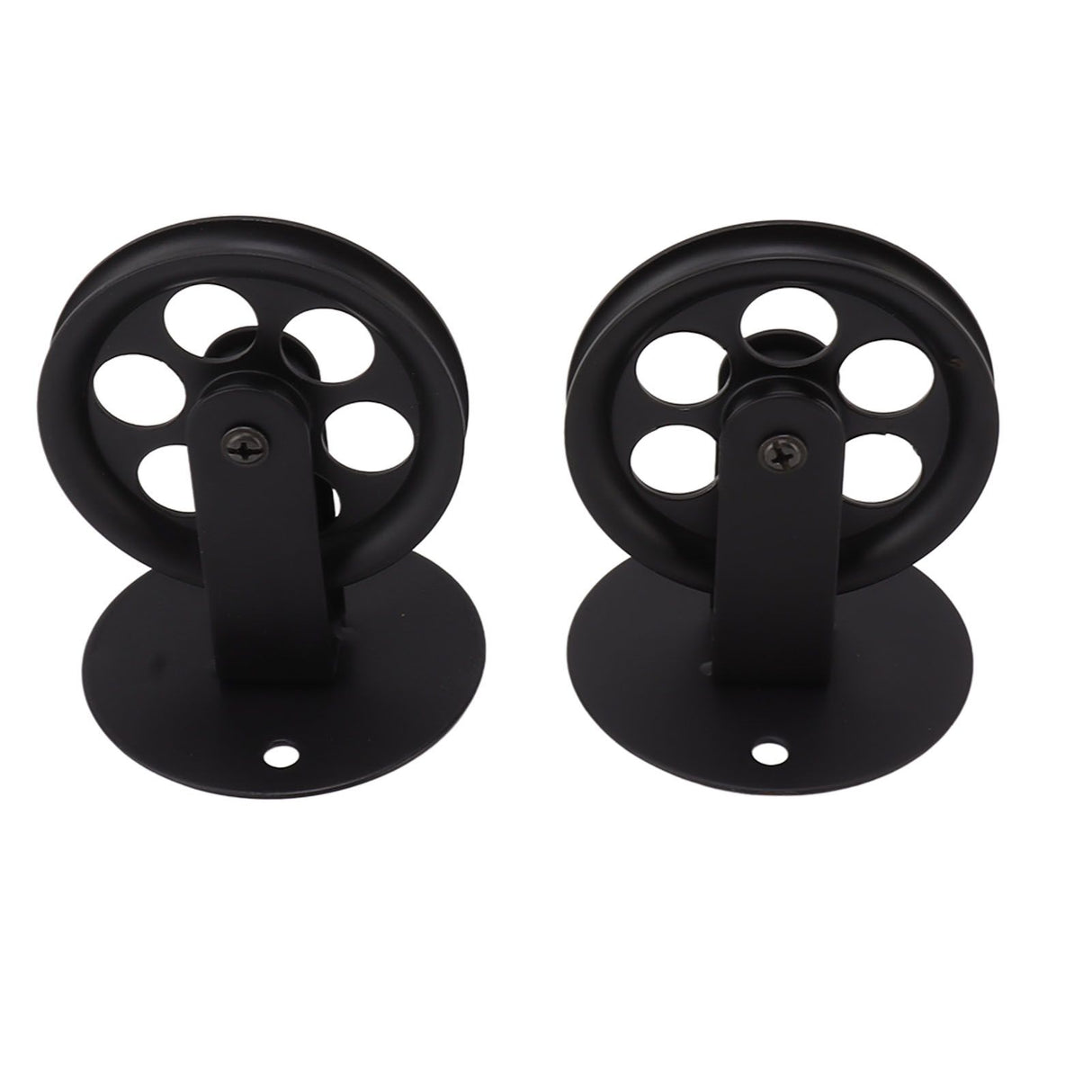 2pcs Industrial Pulley Wheels for Plug in Barn Pendant Light Vintage Wall Ceiling Mount Lifting Towing Pulleys Black