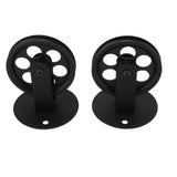 2pcs Industrial Pulley Wheels for Plug in Barn Pendant Light Vintage Wall Ceiling Mount Lifting Towing Pulleys Black