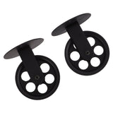 2pcs Industrial Pulley Wheels for Plug in Barn Pendant Light Vintage Wall Ceiling Mount Lifting Towing Pulleys Black - Extra Image
