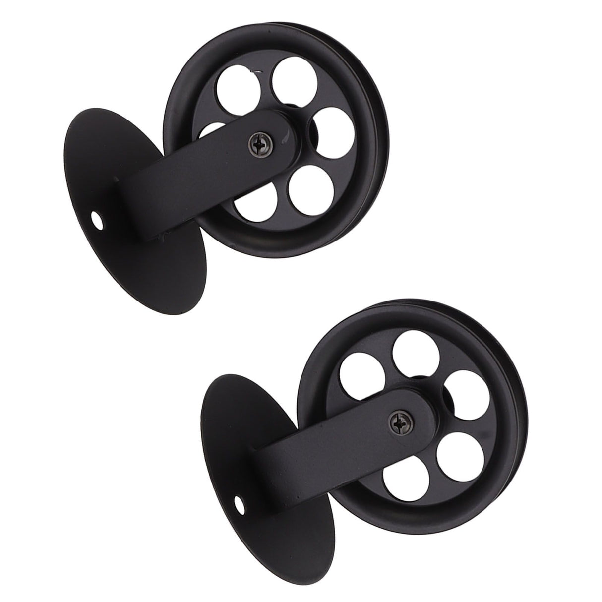 2pcs Industrial Pulley Wheels for Plug in Barn Pendant Light Vintage Wall Ceiling Mount Lifting Towing Pulleys Black