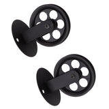 2pcs Industrial Pulley Wheels for Plug in Barn Pendant Light Vintage Wall Ceiling Mount Lifting Towing Pulleys Black