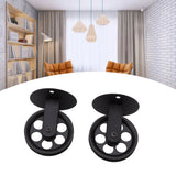 2pcs Industrial Pulley Wheels for Plug in Barn Pendant Light Vintage Wall Ceiling Mount Lifting Towing Pulleys Black - Extra Image