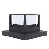 Square Outdoor Fence Post Cap Light Solar Post Light LED Landscape Lighting for Household Garden Courtyard Fence Dual Color Light Black - Front View