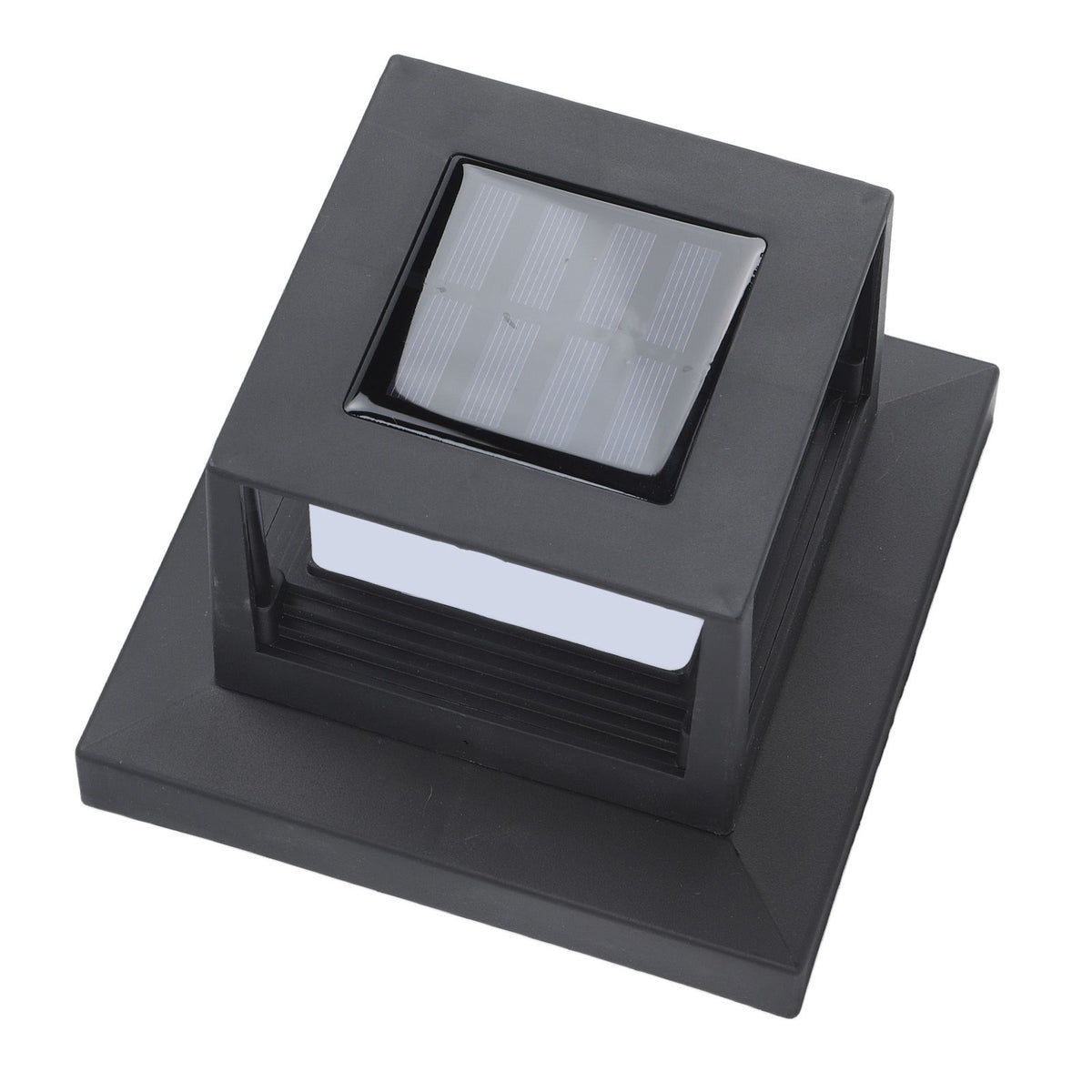 Square Outdoor Fence Post Cap Light Solar Post Light LED Landscape Lighting for Household Garden Courtyard Fence Dual Color Light Black