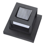 Square Outdoor Fence Post Cap Light Solar Post Light LED Landscape Lighting for Household Garden Courtyard Fence Dual Color Light Black - Top-Down View