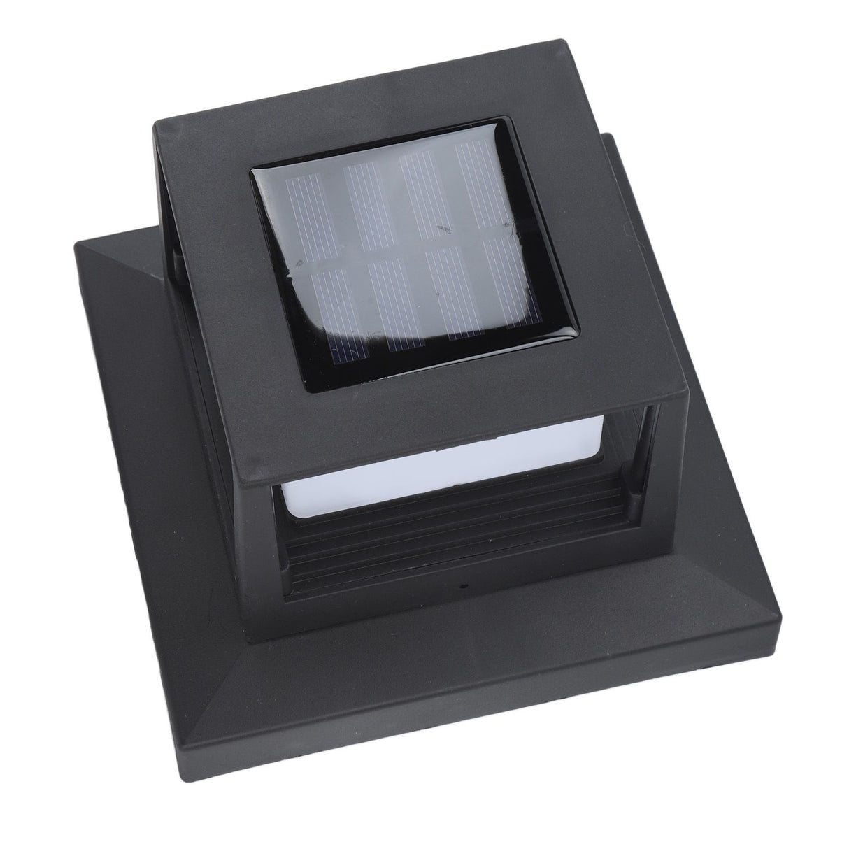 Square Outdoor Fence Post Cap Light Solar Post Light LED Landscape Lighting for Household Garden Courtyard Fence Dual Color Light Black