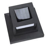Square Outdoor Fence Post Cap Light Solar Post Light LED Landscape Lighting for Household Garden Courtyard Fence Dual Color Light Black