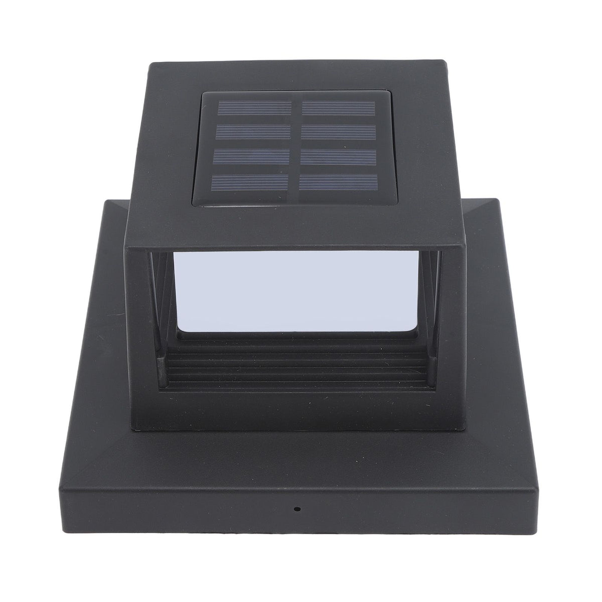 Square Outdoor Fence Post Cap Light Solar Post Light LED Landscape Lighting for Household Garden Courtyard Fence Dual Color Light Black