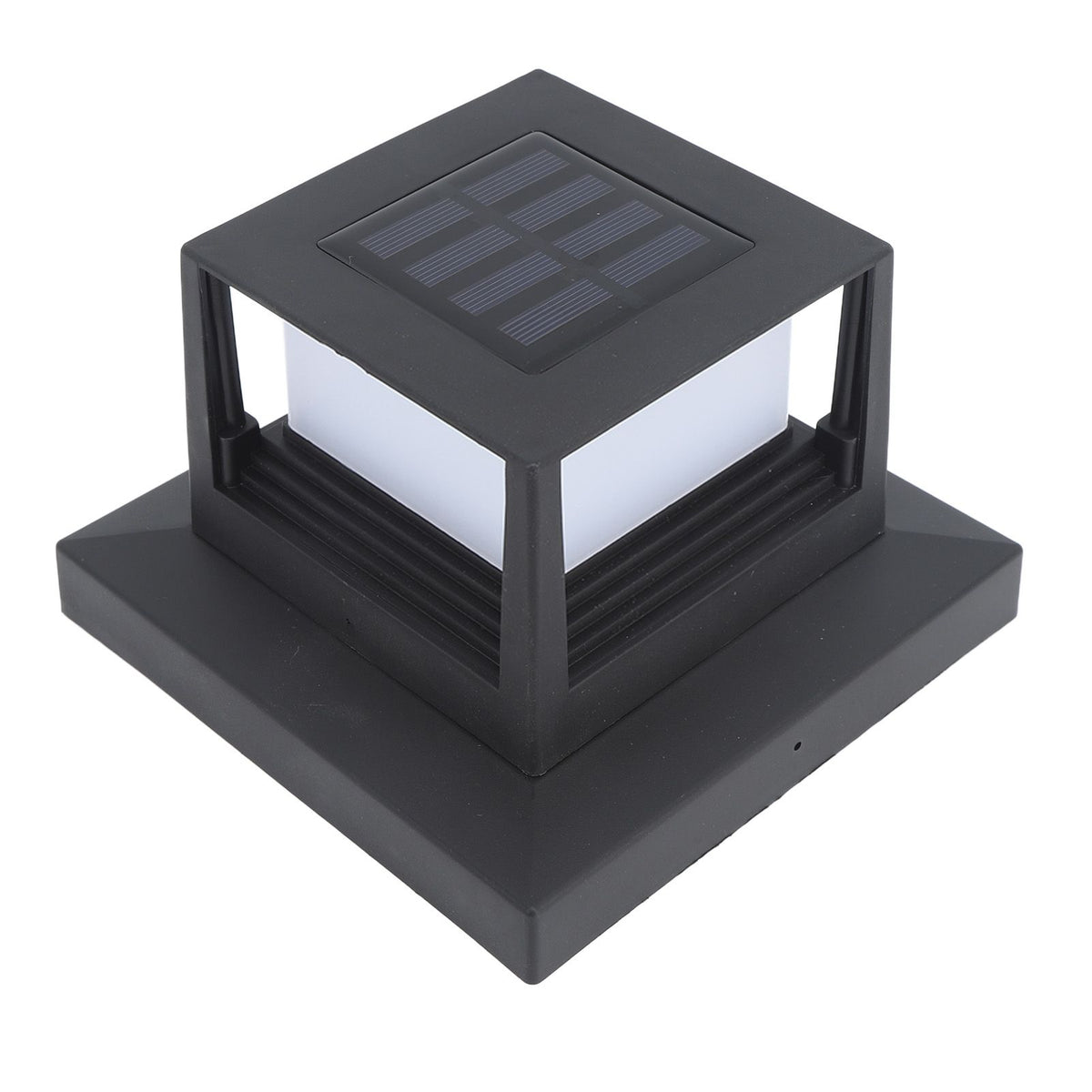 Square Outdoor Fence Post Cap Light Solar Post Light LED Landscape Lighting for Household Garden Courtyard Fence Dual Color Light Black