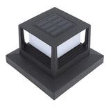 Square Outdoor Fence Post Cap Light Solar Post Light LED Landscape Lighting for Household Garden Courtyard Fence Dual Color Light Black - Low Angle