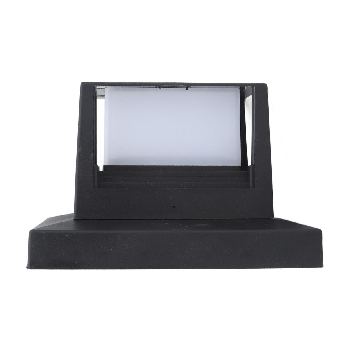 Square Outdoor Fence Post Cap Light Solar Post Light LED Landscape Lighting for Household Garden Courtyard Fence Dual Color Light Black