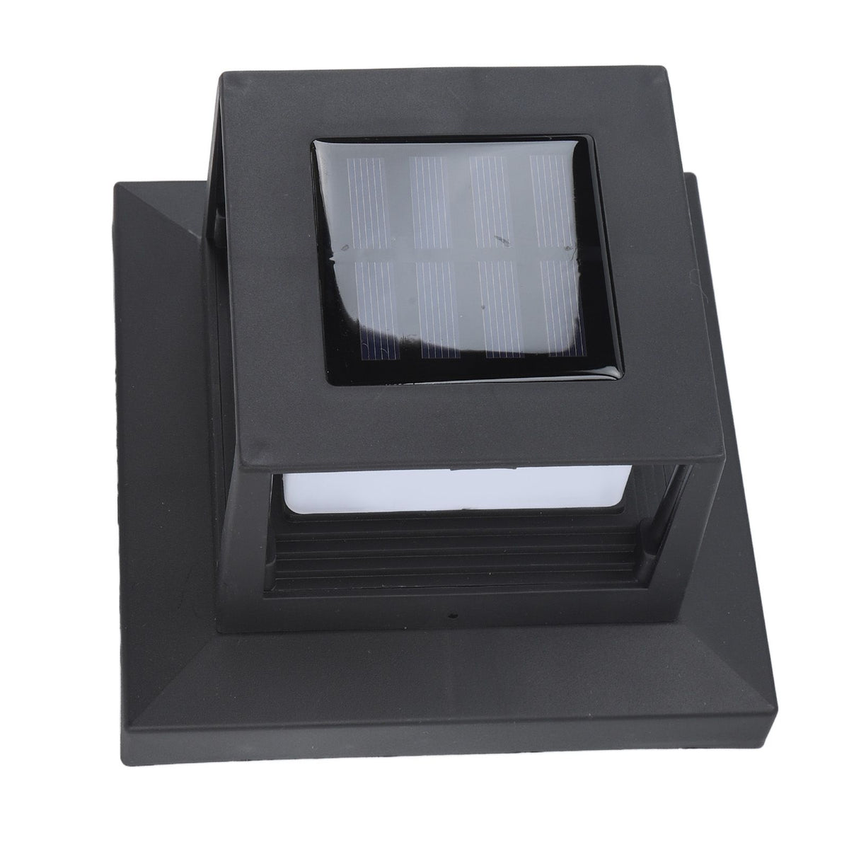 Square Outdoor Fence Post Cap Light Solar Post Light LED Landscape Lighting for Household Garden Courtyard Fence Dual Color Light Black