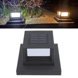 Square Outdoor Fence Post Cap Light Solar Post Light LED Landscape Lighting for Household Garden Courtyard Fence Dual Color Light Black