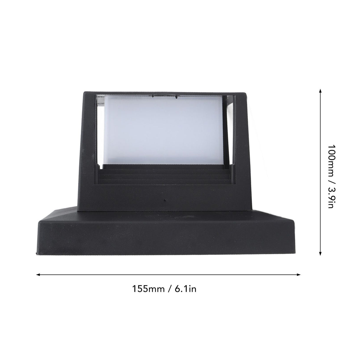 Square Outdoor Fence Post Cap Light Solar Post Light LED Landscape Lighting for Household Garden Courtyard Fence Dual Color Light Black