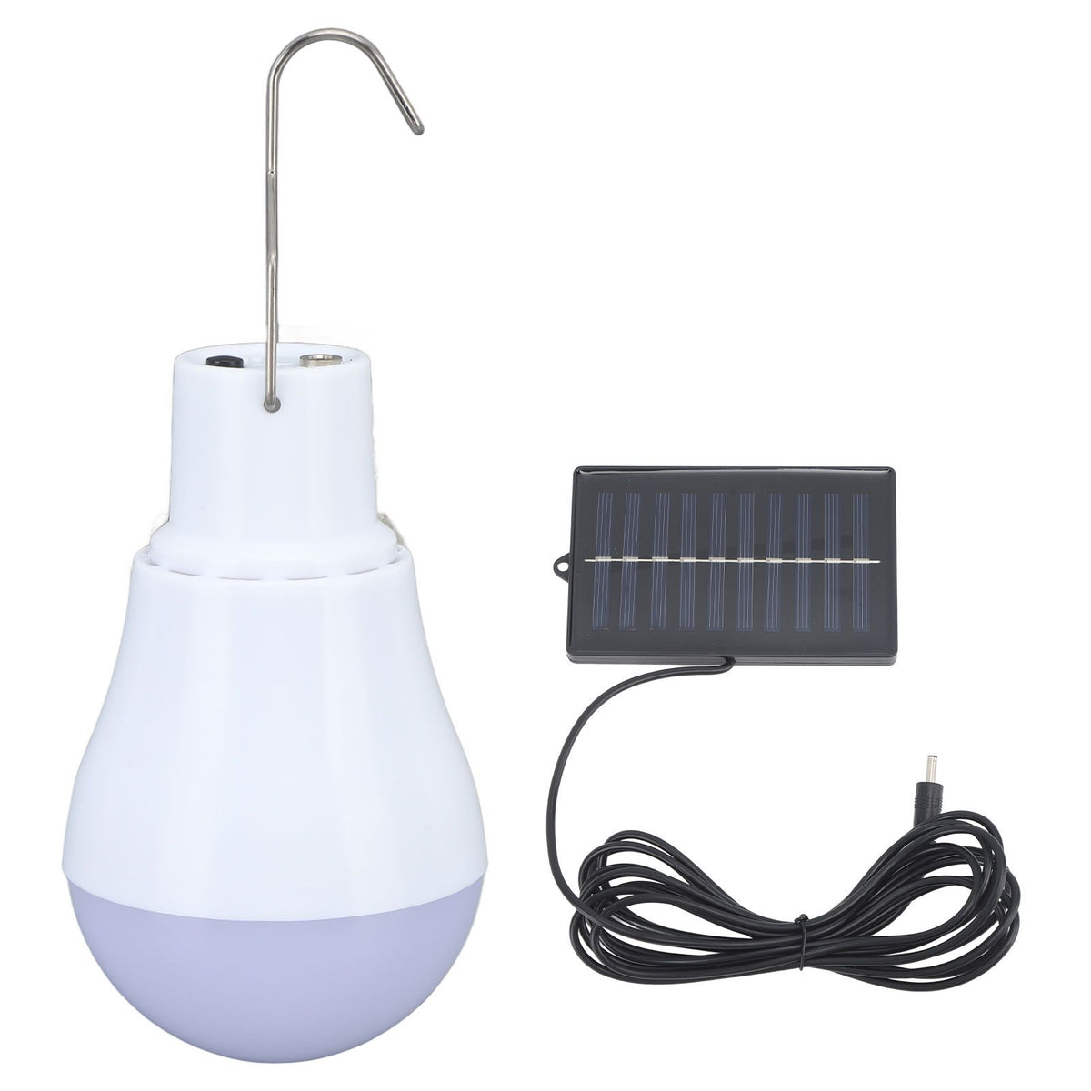 Solar Light Bulb Solar Panel LED Bulb ABS White Light 500mAh Battery Hook Design Solar Light for Emergency Camping Tent