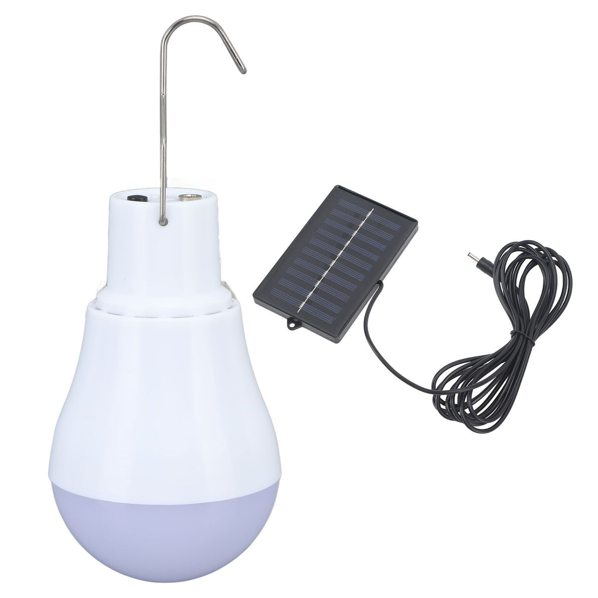 Solar Light Bulb Solar Panel LED Bulb ABS White Light 500mAh Battery Hook Design Solar Light for Emergency Camping Tent