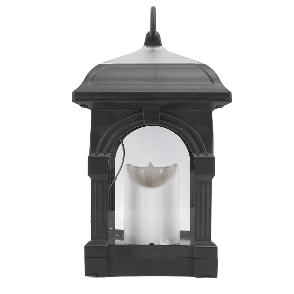Solar Outdoor Lantern Hanging Solar Powered Warm Light Lamp Table Candle Lantern for Garden Yard Patio Pathway Decoration Black