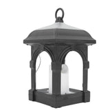 Solar Outdoor Lantern Hanging Solar Powered Warm Light Lamp Table Candle Lantern for Garden Yard Patio Pathway Decoration Black