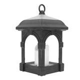 Solar Outdoor Lantern Hanging Solar Powered Warm Light Lamp Table Candle Lantern for Garden Yard Patio Pathway Decoration Black - Side View