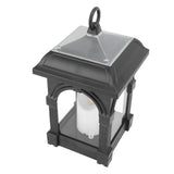 Solar Outdoor Lantern Hanging Solar Powered Warm Light Lamp Table Candle Lantern for Garden Yard Patio Pathway Decoration Black