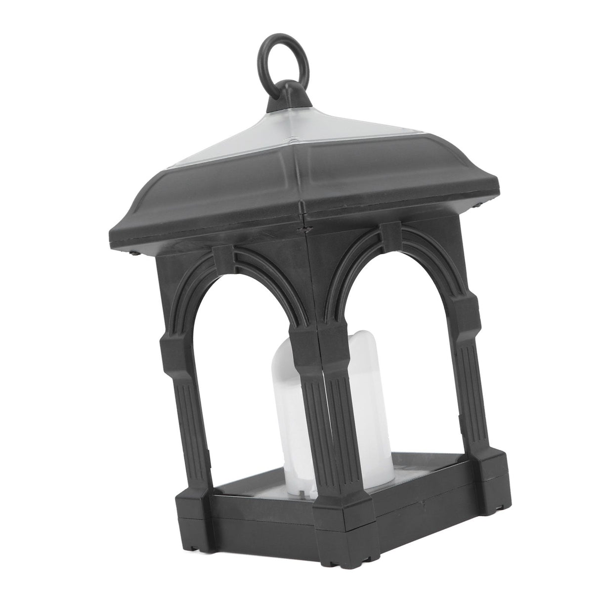 Solar Outdoor Lantern Hanging Solar Powered Warm Light Lamp Table Candle Lantern for Garden Yard Patio Pathway Decoration Black