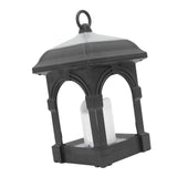 Solar Outdoor Lantern Hanging Solar Powered Warm Light Lamp Table Candle Lantern for Garden Yard Patio Pathway Decoration Black - Low Angle