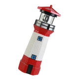 Solar Powered Lighthouse Environmentally Friendly Energy Saving Solar Lighthouse with Rotating Beacon for Garden Decor Red