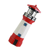 Solar Powered Lighthouse Environmentally Friendly Energy Saving Solar Lighthouse with Rotating Beacon for Garden Decor Red