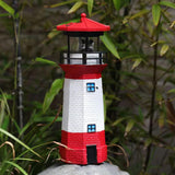 Solar Powered Lighthouse Environmentally Friendly Energy Saving Solar Lighthouse with Rotating Beacon for Garden Decor Red - 45-Degree Angle