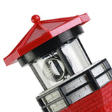 Solar Powered Lighthouse Environmentally Friendly Energy Saving Solar Lighthouse with Rotating Beacon for Garden Decor Red - Close-Up Angle