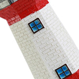 Solar Powered Lighthouse Environmentally Friendly Energy Saving Solar Lighthouse with Rotating Beacon for Garden Decor Red