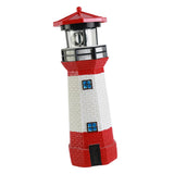Solar Powered Lighthouse Environmentally Friendly Energy Saving Solar Lighthouse with Rotating Beacon for Garden Decor Red - Extra Image