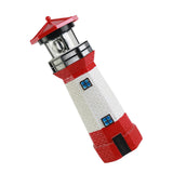 Solar Powered Lighthouse Environmentally Friendly Energy Saving Solar Lighthouse with Rotating Beacon for Garden Decor Red - Extra Image