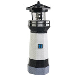 Solar Powered Lighthouse Environmentally Friendly Energy Saving Solar Lighthouse with Rotating Beacon for Garden Decor Black