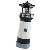 Solar Powered Lighthouse Environmentally Friendly Energy Saving Solar Lighthouse with Rotating Beacon for Garden Decor Black - Front View