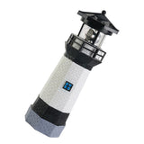 Solar Powered Lighthouse Environmentally Friendly Energy Saving Solar Lighthouse with Rotating Beacon for Garden Decor Black - Top-Down View