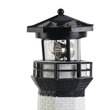Solar Powered Lighthouse Environmentally Friendly Energy Saving Solar Lighthouse with Rotating Beacon for Garden Decor Black - Close-Up Angle