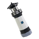 Solar Powered Lighthouse Environmentally Friendly Energy Saving Solar Lighthouse with Rotating Beacon for Garden Decor Black