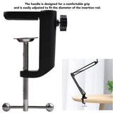 Desk C Clamp Aluminum Black 2.4inch 61mm Desk Table Mount Clamp for Desktop Table Lamp