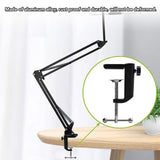 Desk C Clamp Aluminum Black 2.4inch 61mm Desk Table Mount Clamp for Desktop Table Lamp - Extra Image